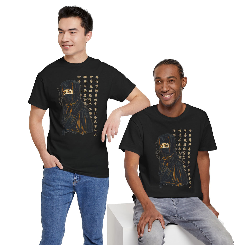 Ninja Girl Graphic Tee — Masked Woman Illustration T-Shirt