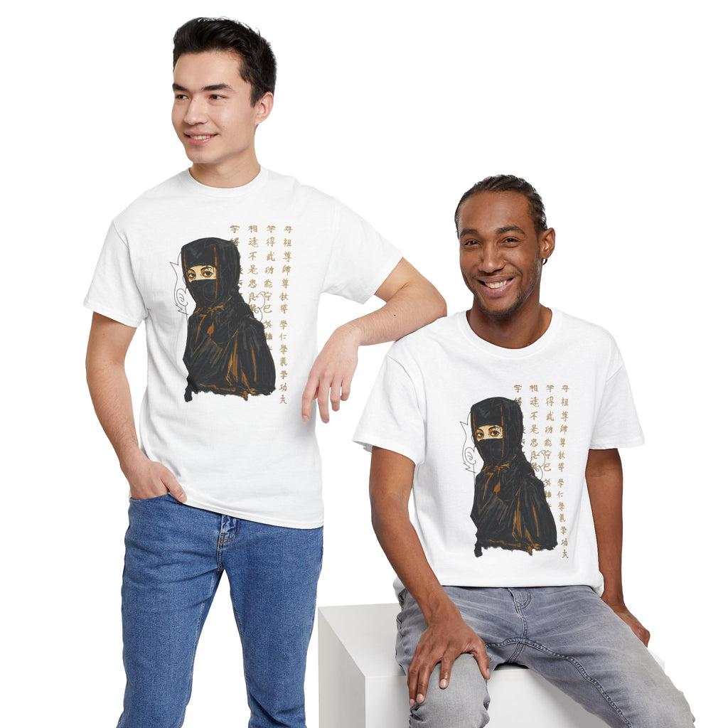 Ninja Girl Graphic Tee — Masked Woman Illustration T-Shirt