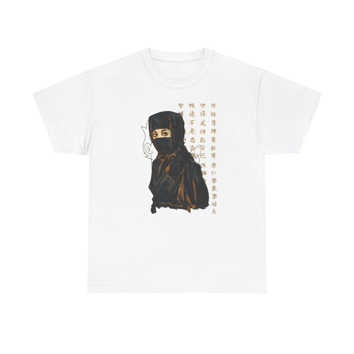Ninja Girl Graphic Tee — Masked Woman Illustration T-Shirt