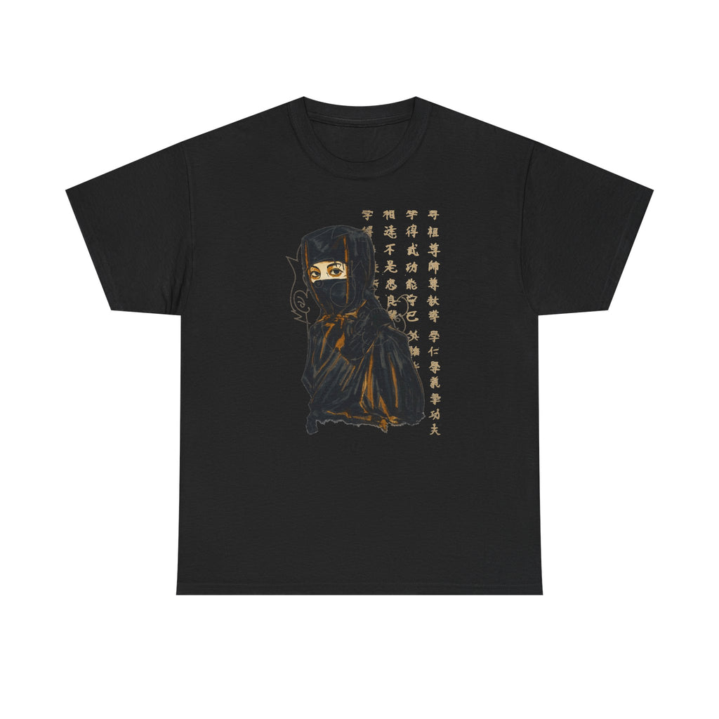Ninja Girl Graphic Tee — Masked Woman Illustration T-Shirt